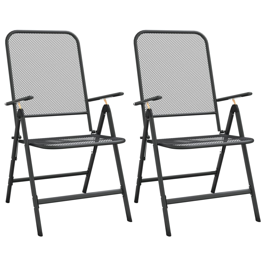 Mobilier à Dîner de Jardin 5 pcs Maille Métal Anthracite Salle soldes à Manger vidaXL