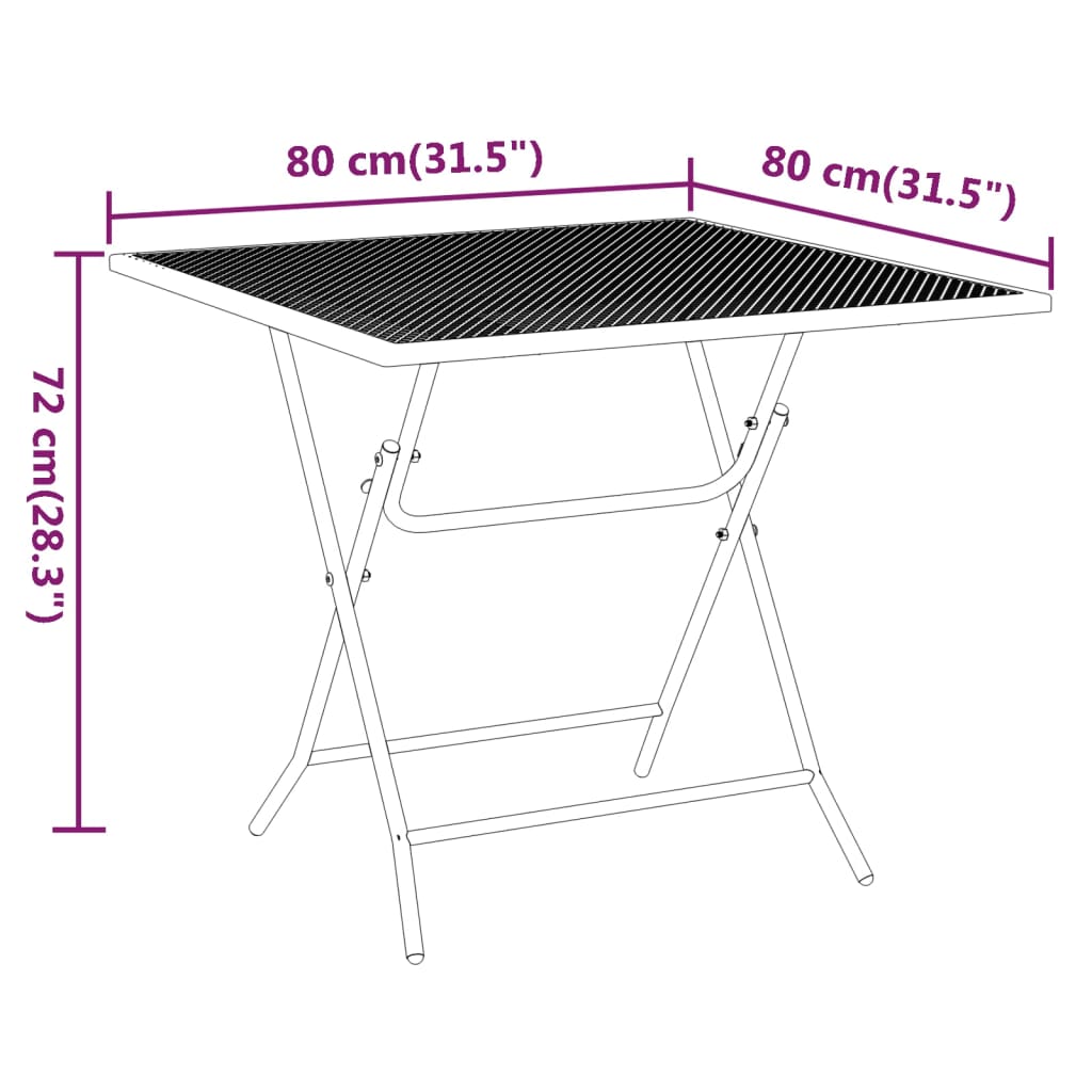 Mobilier à Dîner de Jardin 5 économies pcs Maille Métal Anthracite Salle à Manger vidaXL
