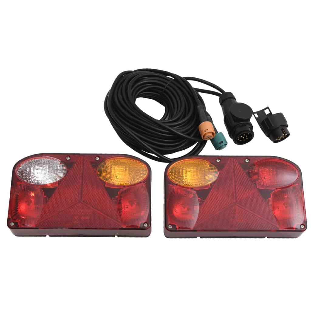 vidaXL Trailer Lights 2 pcs Red 23x6x13 cm 12V Classic Bulb
