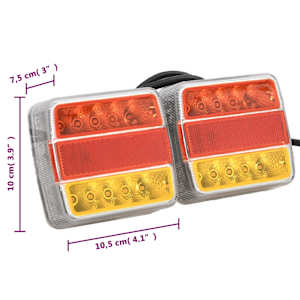 Světla na přívěs 2 ks červená 10,5x7,5x10 cm 12V LED žárovky - obrázek 9
