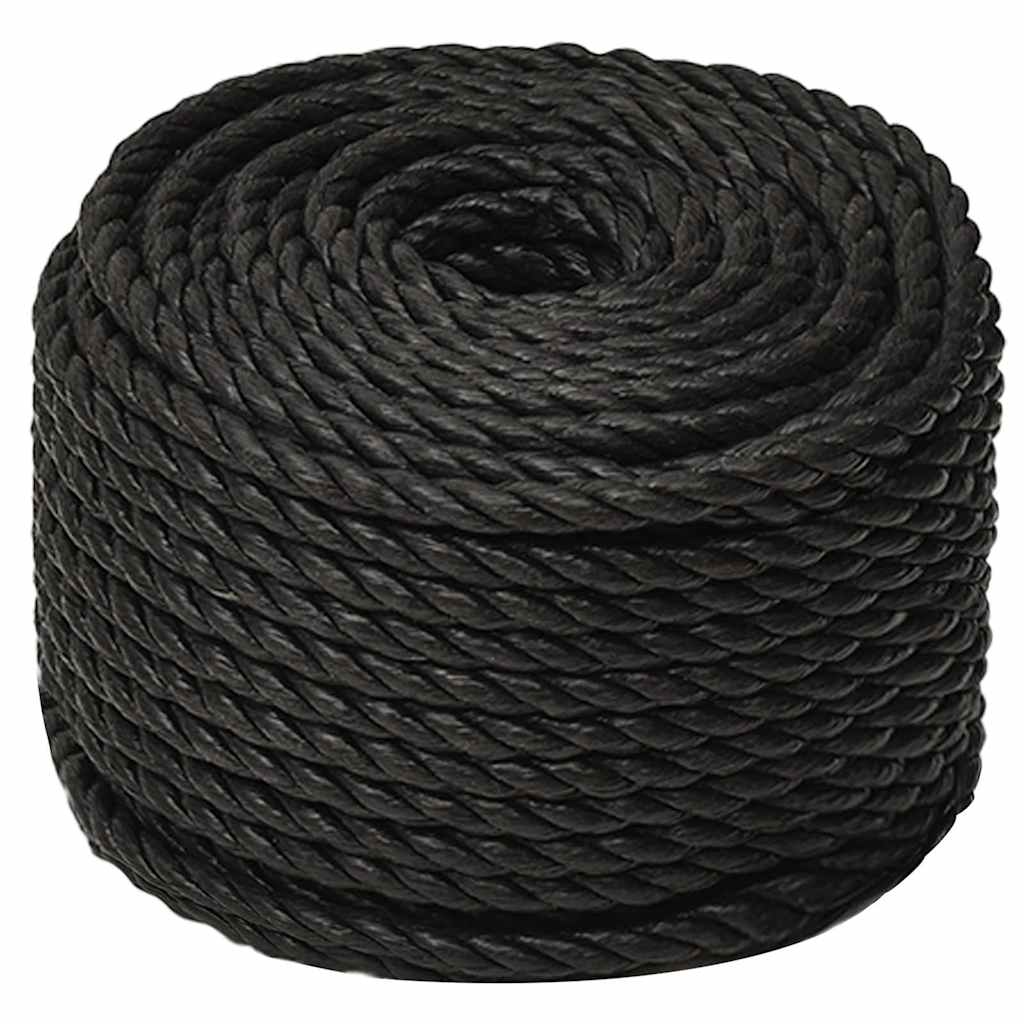 Corde Polypropylène Noir 12 Mm X 50 M - Résistante, Imperméable, Pour Jardin, Bricolage, Extérieur