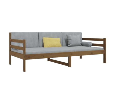 vidaXL Lova, medaus rudos spalvos, 90x190cm, pu&scaron;ies medienos masyvas