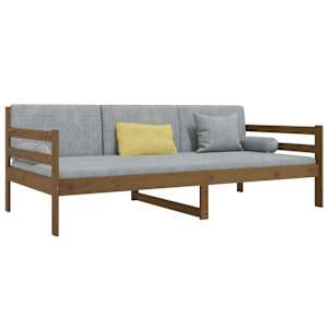 vidaXL Lova, medaus rudos spalvos, 90x190cm, pu&scaron;ies medienos masyvas