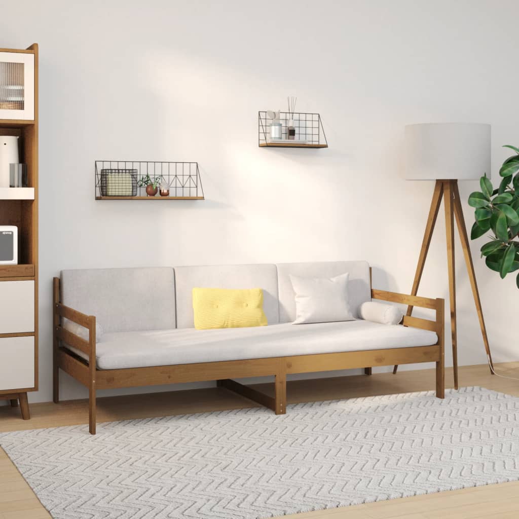 Lit de jour Marron miel 90x190 cm Bois de pin massif