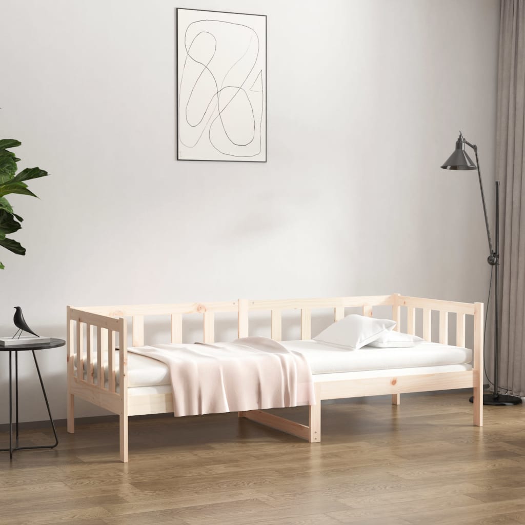 vidaXL daybed uden madras 90x190 cm massivt fyrretræ billede
