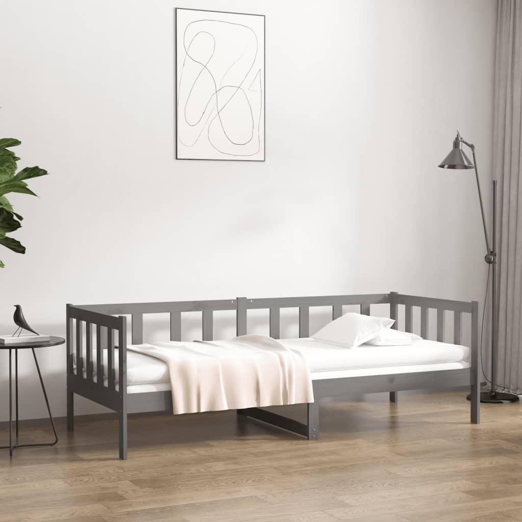 Tagesbett Grau 90×190 cm Massivholz Kiefer kaufen