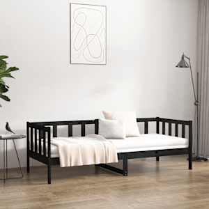 Válenda černá 90 x 190 cm masivní borové dřevo - obrázek 4