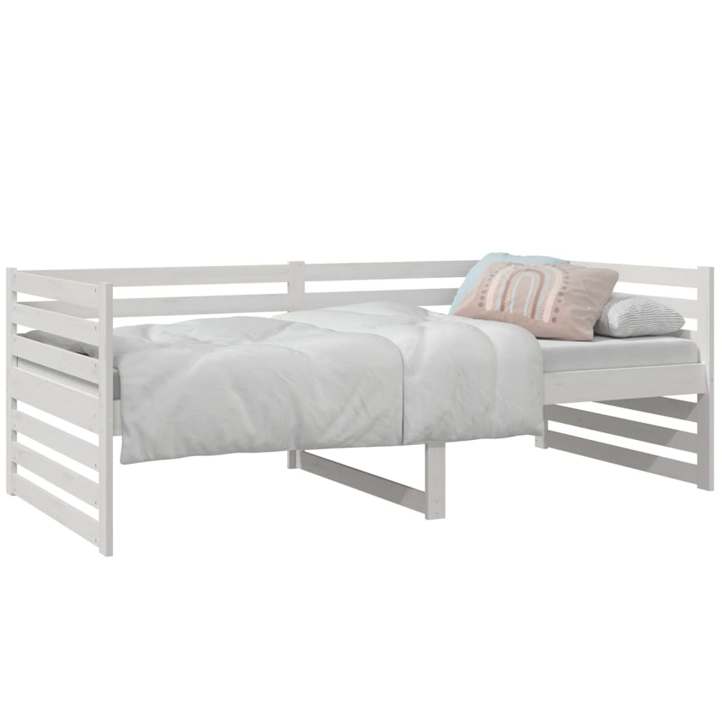 vidaXL Day Bed without Mattress White 90x190 cm Single Solid Wood Pine