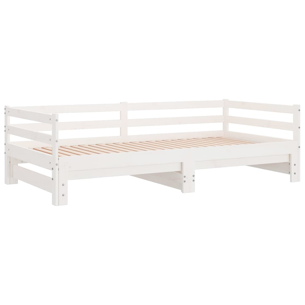 vidaXL Uitschuifbare slaapbank zonder matras 90x190 cm wit afbeelding