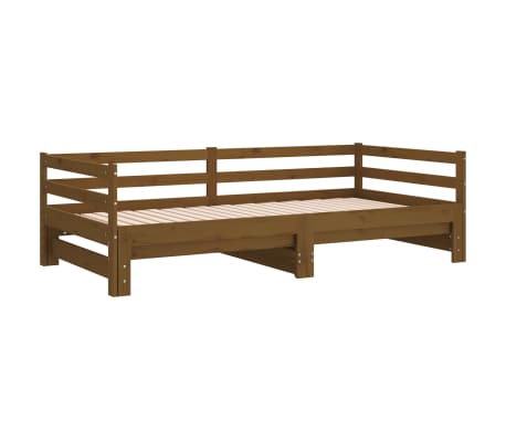 vidaXL Sof&aacute; cama extra&iacute;ble sin colch&oacute;n marr&oacute;n miel 90x190 cm