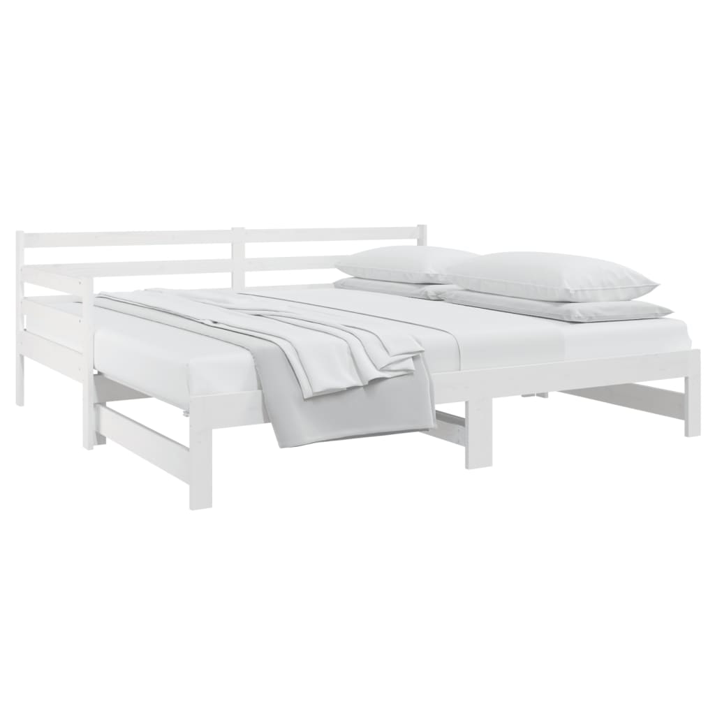 vidaXL Pull-out Day Bed without Mattress White 2x(90x190)cm