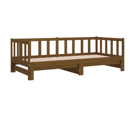 vidaXL Pull-out Day Bed without Mattress Honey Brown 2x(90x190)cm