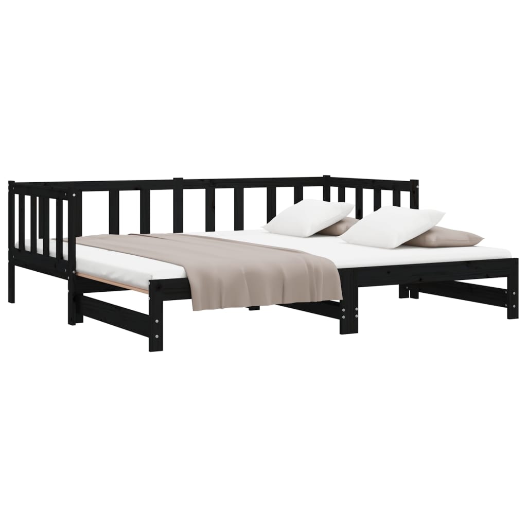 Vidaxl Lit Coulissant Gris 2x(90x190) Cm Bois De Pin Massif VIDAXL Pas Cher
