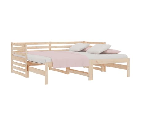 vidaXL I&scaron;traukiama lova, 2x(90x190)cm, pu&scaron;ies medienos masyvas