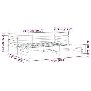 Výsuvné denní lůžko bez matrace 80x200 cm - obrázek 15