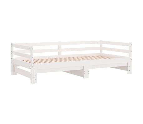 vidaXL Pull-out Day Bed White 2x(80x200) cm Solid Wood Pine