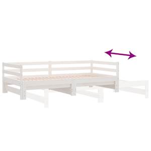 Rozkládací denní postel bez matrace bílá 80x200 cm - obrázek 9