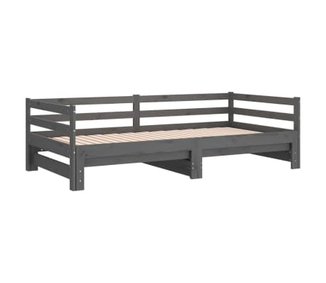 vidaXL I&scaron;traukiama lova be čiužinio, pilka, 80x200 cm