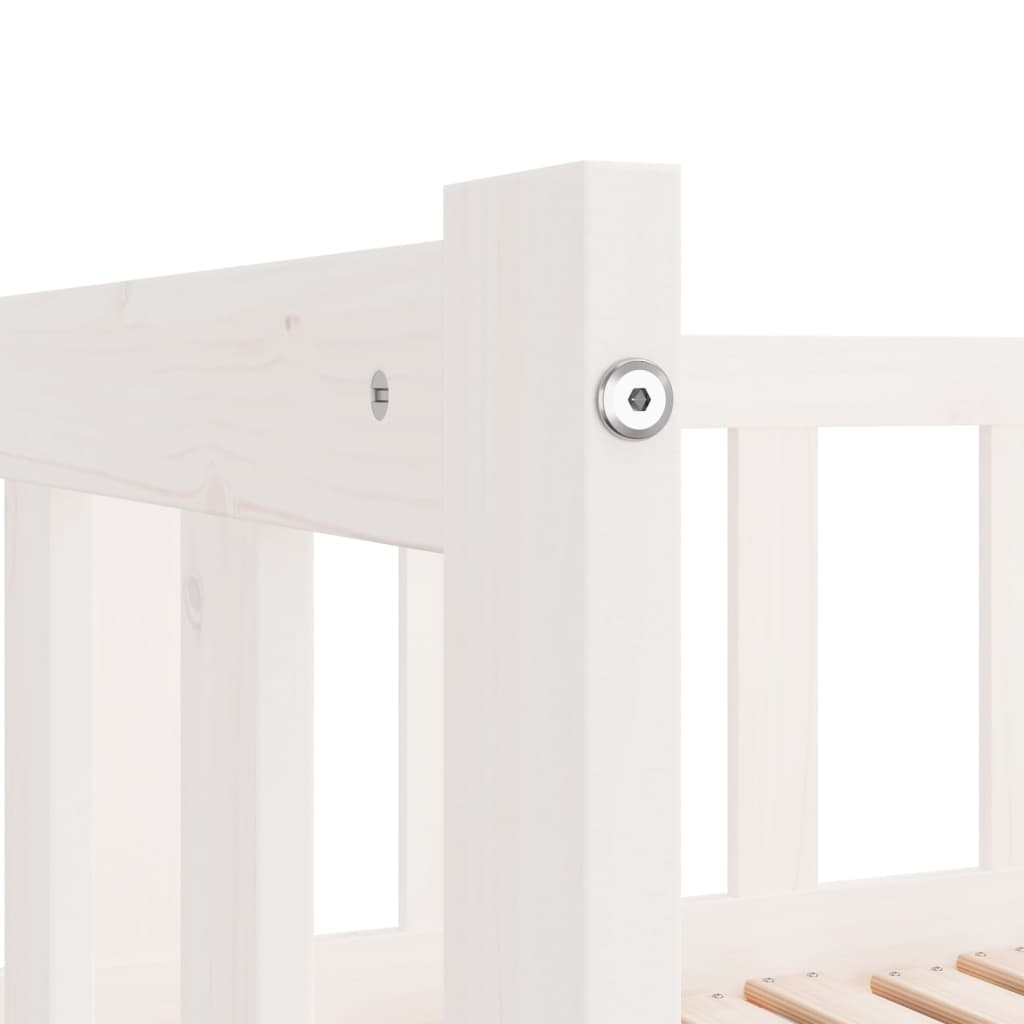 fehér tömör fenyőfa kihúzható kanapéágy 2 x (80 x 200) cm