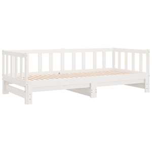 vidaXL Καναπές Κρεβάτι Συρόμενος Λευκός 2x(80x200) εκ. από Μασίφ Πεύκο