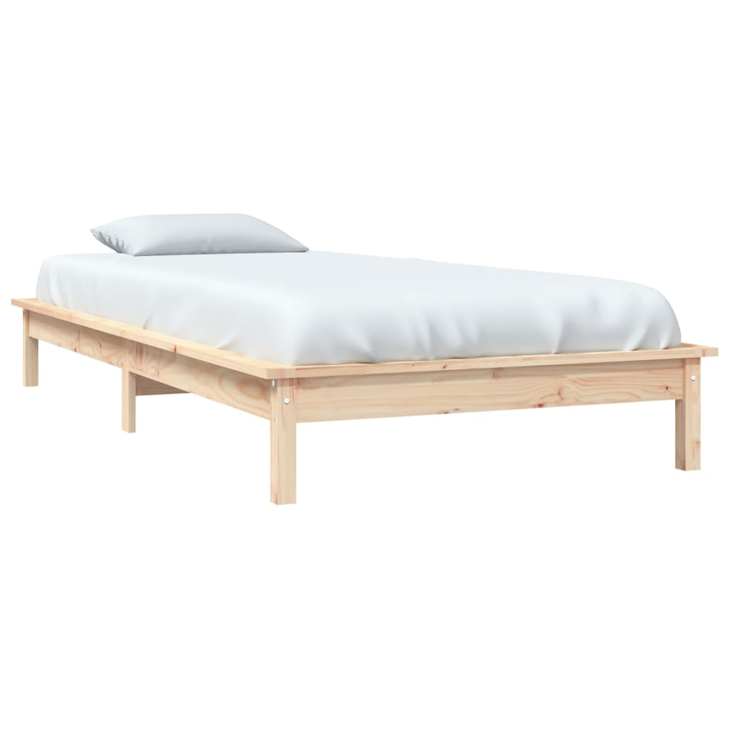 vidaXL Estructura de cama madera maciza de pino blanco 90x200 cm