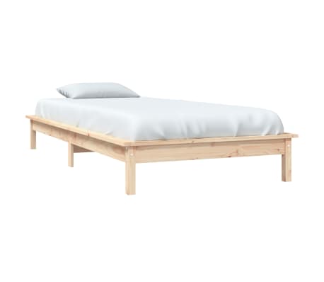 vidaXL Estructura de cama madera maciza de pino blanco 90x200 cm