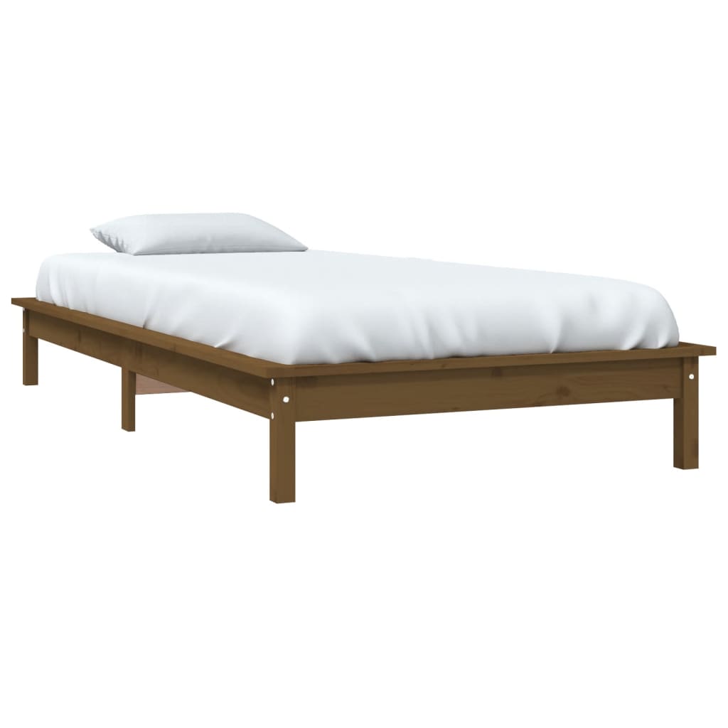 vidaXL Bedframe massief grenenhout honingbruin 100x200 cm afbeelding