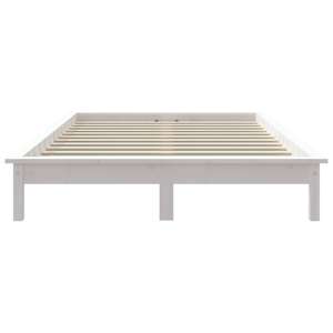Rám postele s LED bílý 180 x 200 cm Super King masivní dřevo - obrázek 5