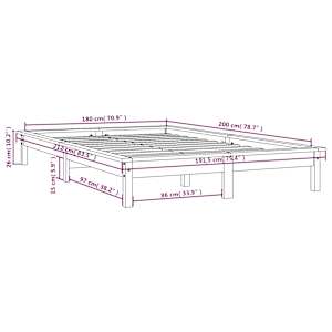 Rám postele medově hnědý 180x200 cm masivní borovice Super King - obrázek 9