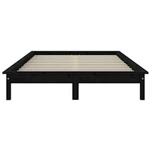 Rám postele černý 180 x 200 cm Super King Size masivní borovice - obrázek 5