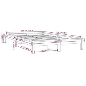 Rám postele medově hnědý 200 x 200 cm masivní borovice - obrázek 9