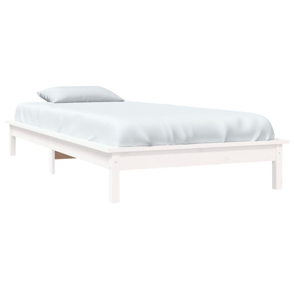 

vidaXL Bedframe massief grenenhout wit 75x190 cm 2FT6 Small Single