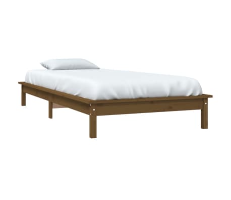 vidaXL Bedframe massief hout honingbruin 75x190 cm
