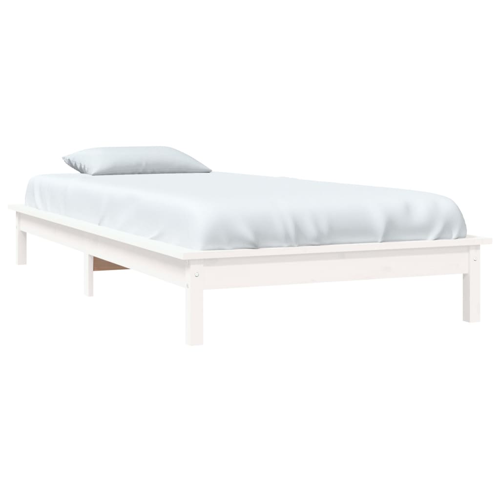 

vidaXL Bedframe massief grenenhout wit 90x190 cm 3FT single