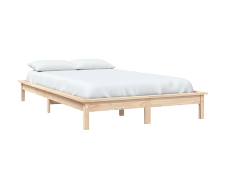 vidaXL Lovos rėmas, 120x190cm, pu&scaron;ies masyvas, mažas dvivietis