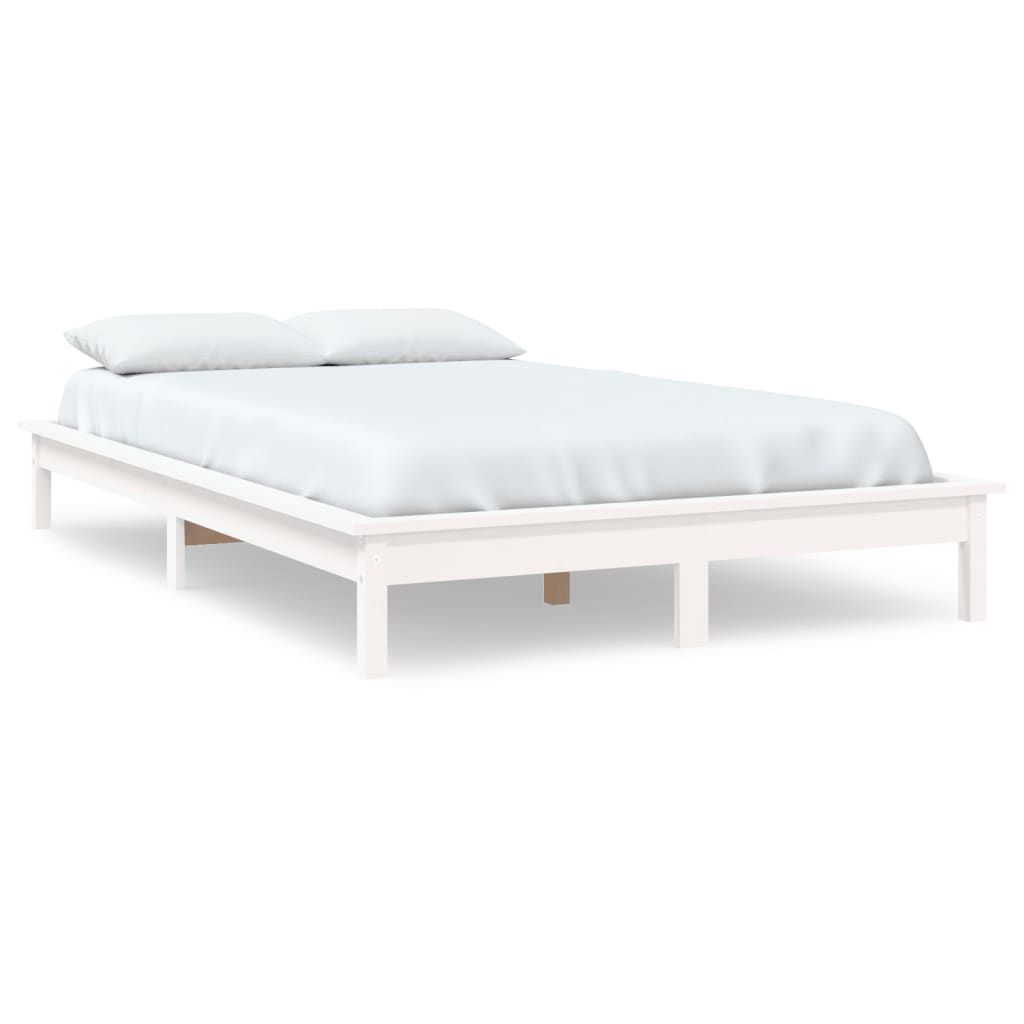 vidaXL Rám postele bílý 120 x 190 cm Small Double masivní borové dřevo