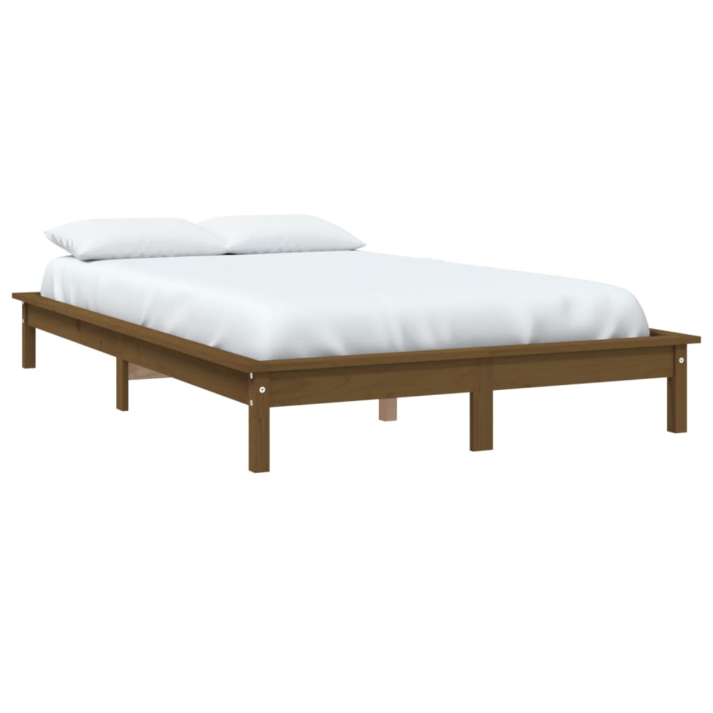vidaXL Bedframe massief grenenhout honingbruin 120x190 cm afbeelding