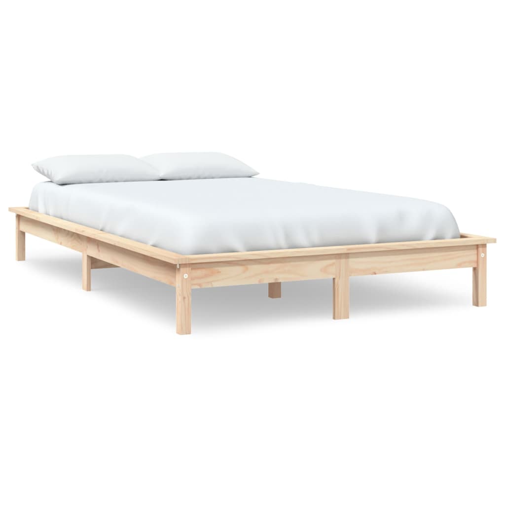vidaXL Bedframe massief grenenhout 135x190 cm Double