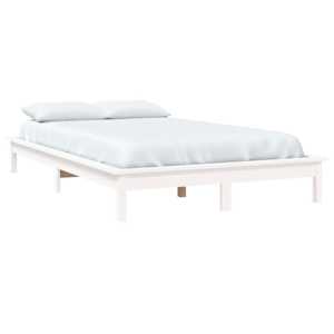 vidaXL Bed Frame without Mattress White Double Solid Wood
