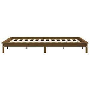 Rám postele medově hnědý 135 x 190 cm masivní borovice Double - obrázek 6