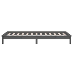 Rám postele s LED světlem šedý 90 x 200 cm masivní dřevo - obrázek 8