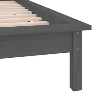Rám postele s LED světlem šedý 90 x 200 cm masivní dřevo - obrázek 9