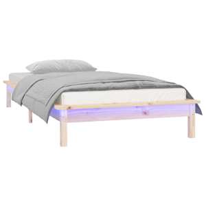 Rám postele s LED světlem 100 x 200 cm masivní dřevo - obrázek 3