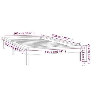 Rám postele s LED světlem 100 x 200 cm masivní dřevo - obrázek 13