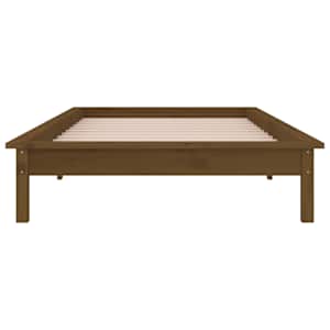Rám postele s LED světlem medově hnědý 100x200 cm masivní dřevo - obrázek 7