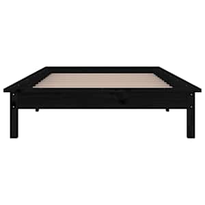Rám postele s LED světlem černý 100 x 200 cm masivní dřevo - obrázek 7