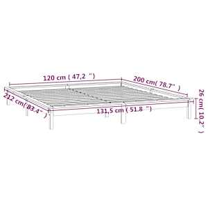 Rám postele s LED světlem 120 x 200 cm masivní dřevo - obrázek 13