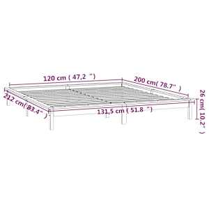 Rám postele s LED světlem medově hnědý 120x200 cm masivní dřevo - obrázek 13