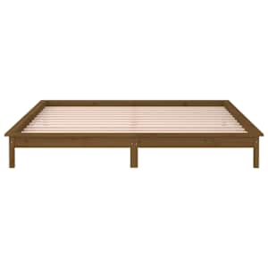 Rám postele s LED světlem medově hnědý 120x200 cm masivní dřevo - obrázek 7