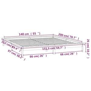 Rám postele s LED světlem 140 x 200 cm masivní dřevo - obrázek 13
